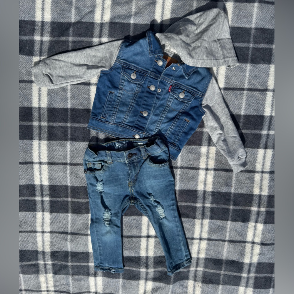 Levi's Denim Jacket and Oshkosh Jeans Set size 12 months
